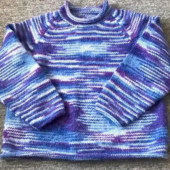 Vintage space dye striped handmade wool sweater - Picture 1 of 6